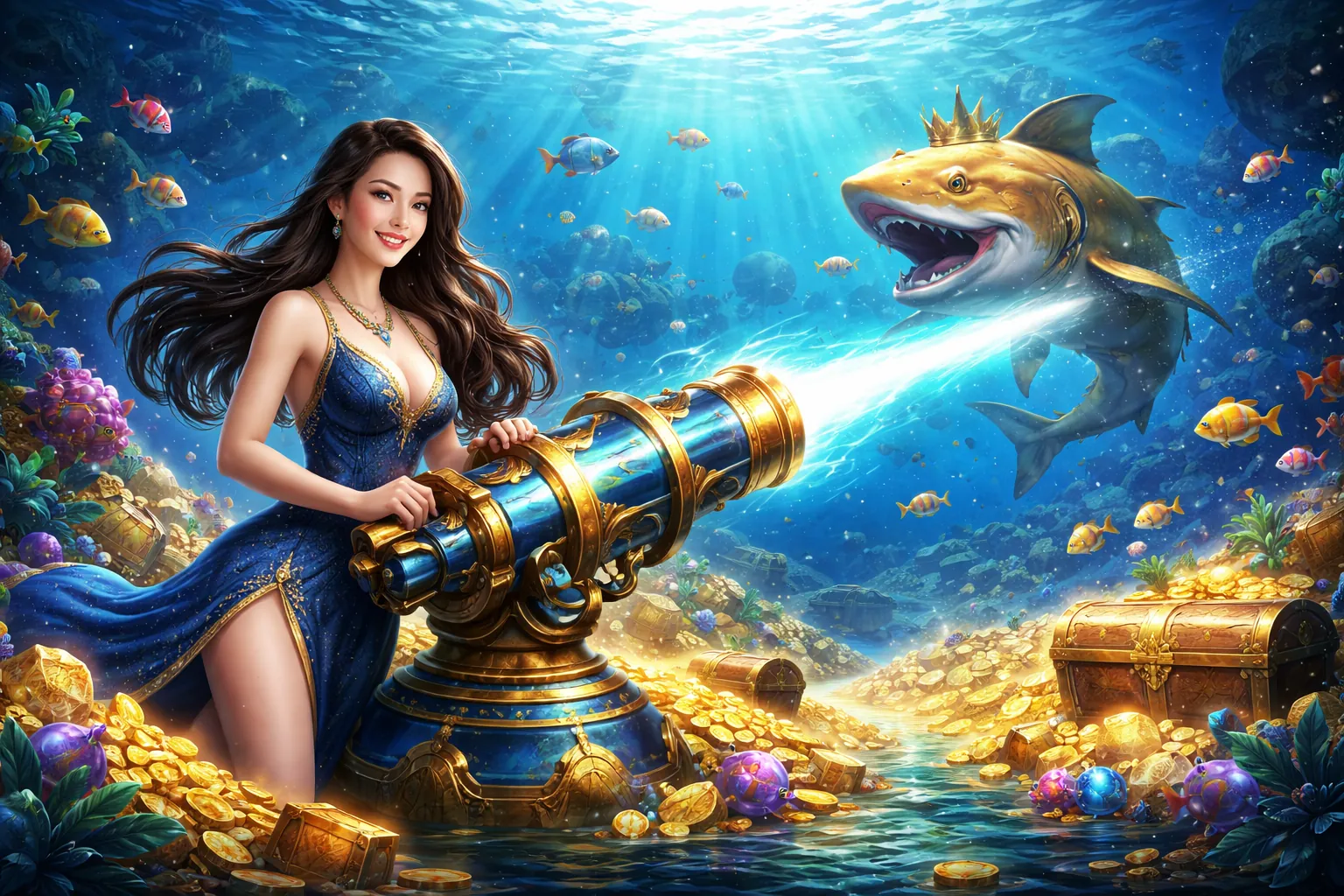 Hình ảnh chính game Bắn Cá 32wim với khung cảnh đại dương sống động