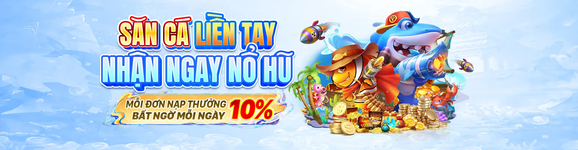 Hình ảnh game bắn cá sống động với nhiều loài cá và hiệu ứng đồ họa đẹp mắt, thu hút người chơi trực tuyến.